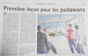 Article de Paris-Normandie du 1er stage d'initiation au Sabre Laser